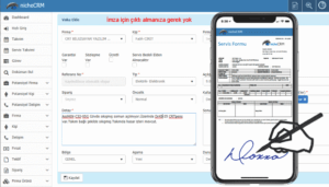 CRM Servis Formu imza
